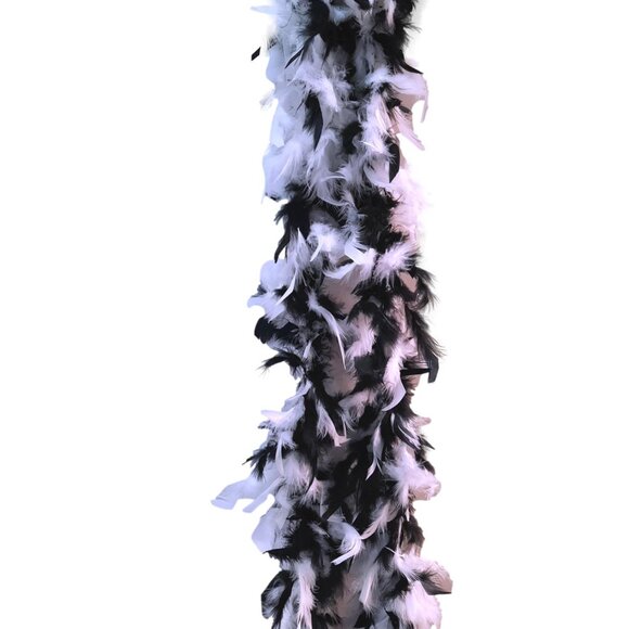 Black and White Mix 3 Ct Chandelle Feather Boa 45 gm 2 yds - Picture 2 of 2
